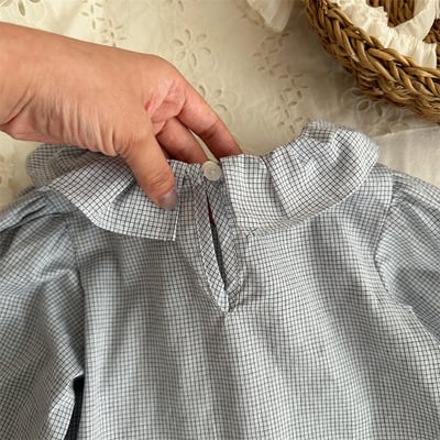 荷葉領襯衣+燈心絨背心裙套裝7