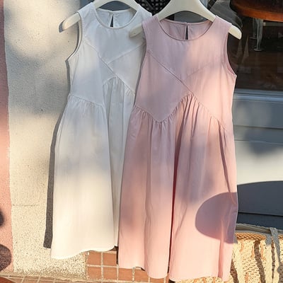 氣質拼接無袖長洋1