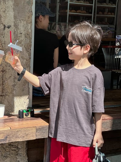 竹節棉字母卡通T恤4