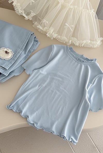 蝴蝶結吊帶網紗上衣兩件組3