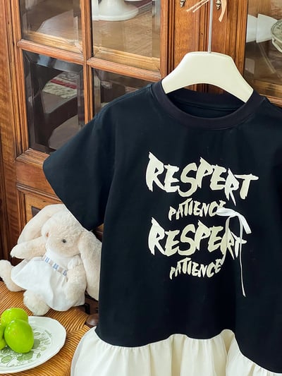 蝴蝶結拼接荷葉連身裙6