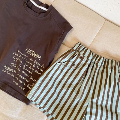 簡約字母條紋褲套裝6