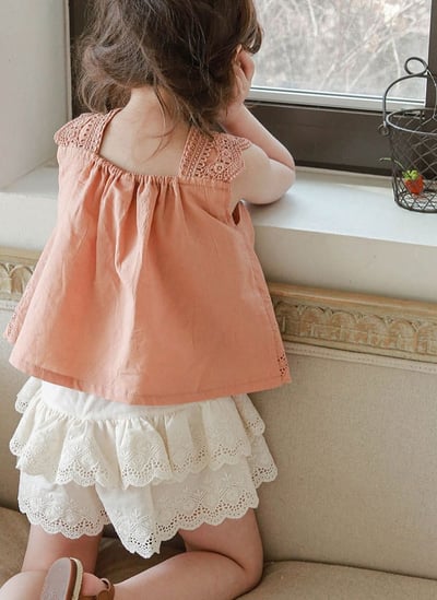 甜美雙層簍空蕾絲短褲裙4