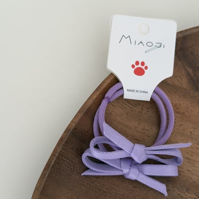 馬卡龍細織帶蝴蝶結髮夾 髮繩3