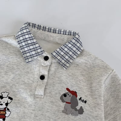 小狗拼接假兩件上衣3