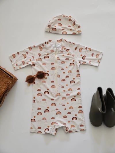 男女童連身泳裝含泳帽6