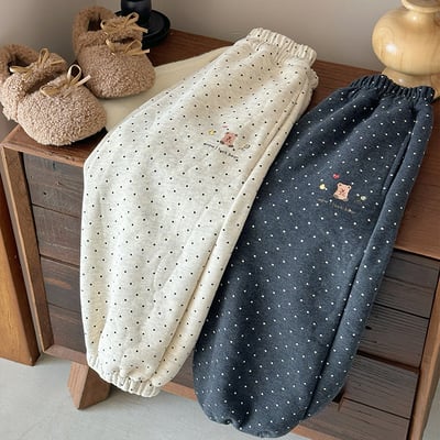 小熊波點棉長褲(加絨)1