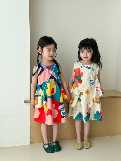 童趣繽紛荷葉背心洋裝2