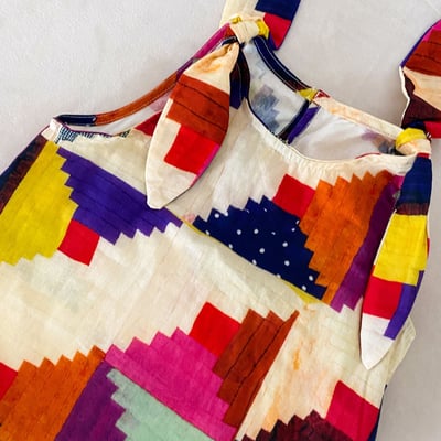 幾何積木彩色綁帶背心洋裝套裝9