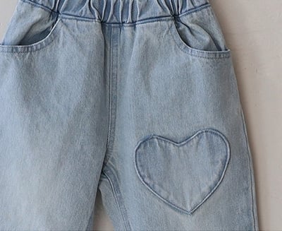 愛心蕾絲花邊柔軟牛仔褲6