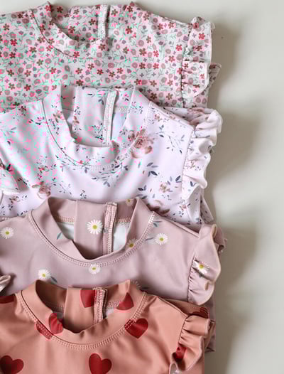 女童荷葉防曬泳衣含帽8