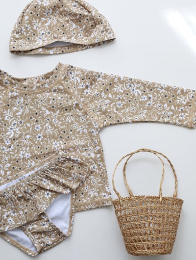 女童兩件式防曬泳衣含帽5