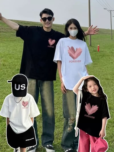 彩繪愛心短袖上衣親子裝4