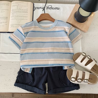 立體線條條紋T恤3