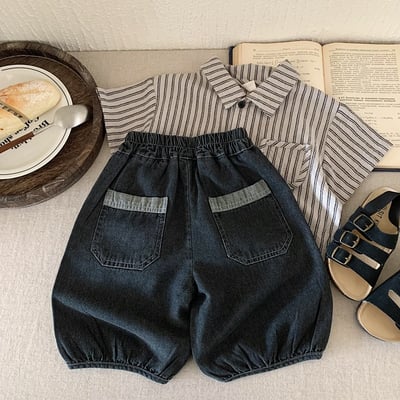 黑色牛仔七分褲4