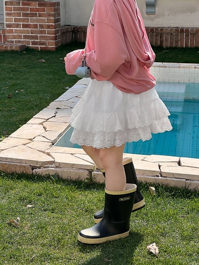 甜美蕾絲壓花短裙5