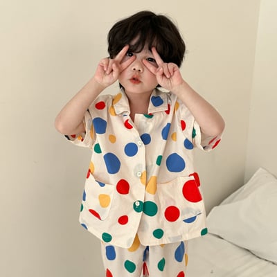 彩色波點洋裝套裝3