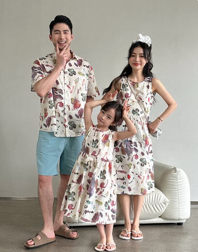 繽紛塗鴉度假風親子裝3