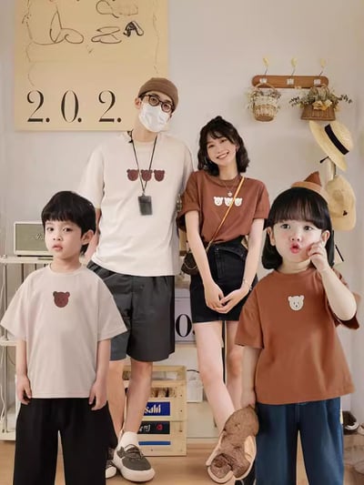 小熊印花T恤親子裝2