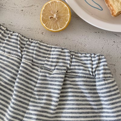 條紋鈕釦棉質短褲6