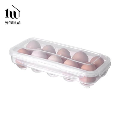 好物良品 2入_10格款透明可堆疊保鮮雞蛋收納盒(戶外野炊露營雞蛋盒 雞蛋托 雞蛋格 食物保鮮盒）4