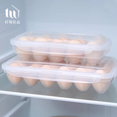 好物良品 2入_10格款透明可堆疊保鮮雞蛋收納盒(戶外野炊露營雞蛋盒 雞蛋托 雞蛋格 食物保鮮盒）2