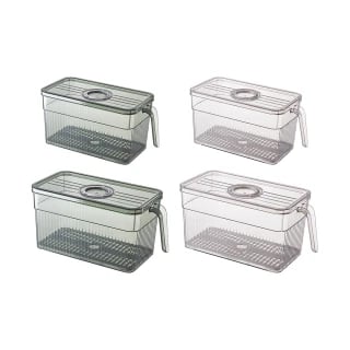 178SHOP 冰箱保鮮收納盒 可計時 可瀝水(冰箱收納盒 雞蛋盒 蔬果盒 瀝水保鮮盒 冰箱抽屜 食物保鮮盒)1