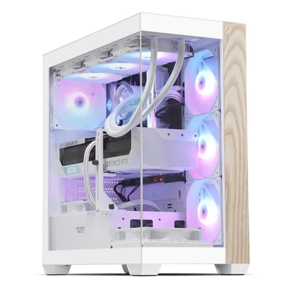 DS900 Wood 質感木紋 ATX電腦機殼-白色1