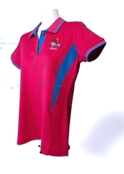 小八將-靚漾修身款-POLO衫-女-桃紅色2