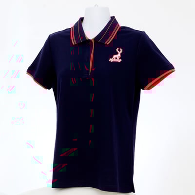 梅花鹿神-優雅俐落風-POLO衫-女-藏青色1