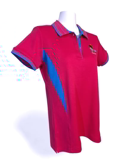 小八將-靚漾修身款-POLO衫-女-桃紅色3