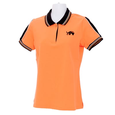 白象聞蓮-POLO衫-女-柑橘色1