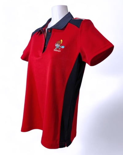 小八將-運動顯瘦款-POLO衫-女-紅色2