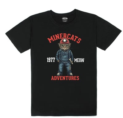 Miner Cat 礦工貓冒險T恤1