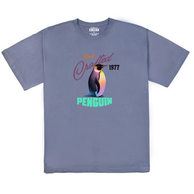 落肩款penguin皇帝企鵝T恤_質感雪青灰色2