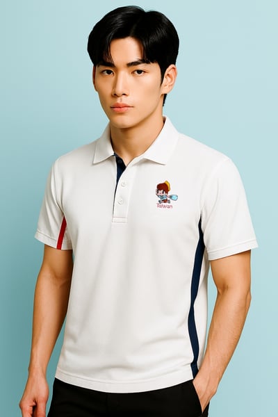 小八將-活力運動款-POLO衫-男-白2