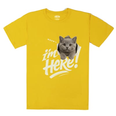 【洞洞貓】I'm Here英國短毛猫Ｔ恤5