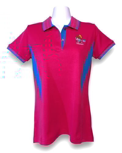 小八將-靚漾修身款-POLO衫-女-桃紅色1