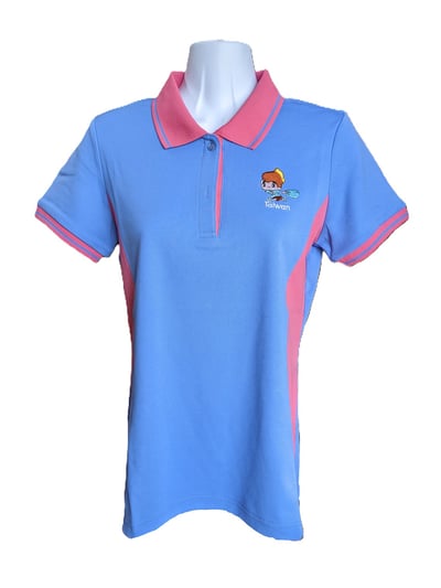 小八將-靚漾修身款-POLO衫-女款-紫藍色1