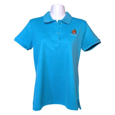 小八將logo款-POLO衫-女-翠藍色1