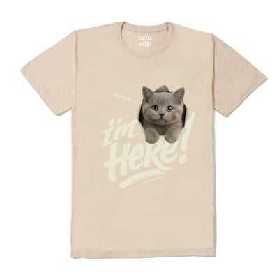 【洞洞貓】I'm Here英國短毛猫Ｔ恤3