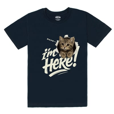 【洞洞貓】I'm HeRe!虎斑貓Ｔ恤4