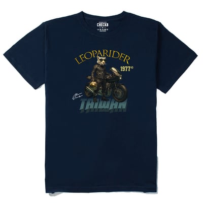 「LEOPARIDER 1977 TAIWAN」金盔豹異形光影重機T恤1