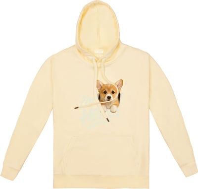 Bow~威爾斯柯基犬｜落肩無刷毛帽T2