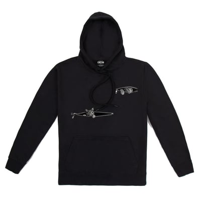 拉鍊貓｜落肩無刷毛帽T1