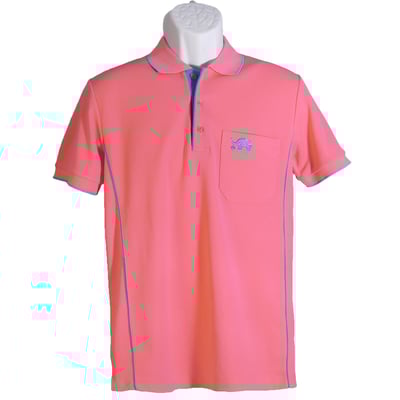 白象聞蓮-POLO衫-男-玫瑰紅色1