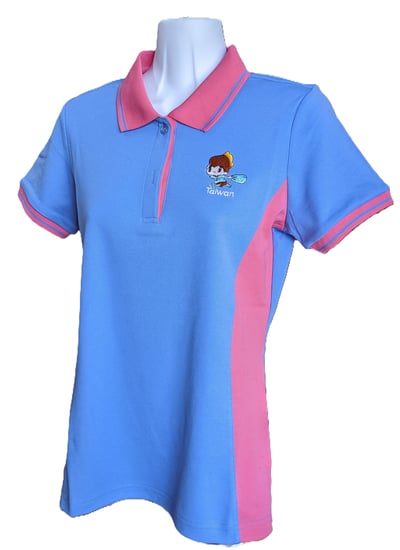 小八將-靚漾修身款-POLO衫-女款-紫藍色3