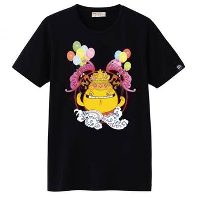 錢多多財神爺T恤_藍色_男女皆宜_M號3