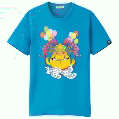 錢多多財神爺T恤_藍色_男女皆宜_M號1