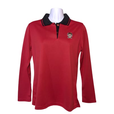 小八將-竹碳纖維長袖POLO衫-女版-紅色_M1